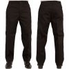 Mens Carabou New Elasticated Waist Work Casual Plain Rugby Trousers Black