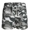 Jack & Jones Mens Army Camoflage New Cali Swim Shorts Charcoal