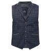 Crespo Mens Roberto Mens Check Waistcoat Navy 