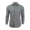 Crosshatch Mens Larix Gingham Cotton Shirt Navy