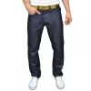 Mens Designer Branded Comfort Fit Straight Leg Rinse Jeans