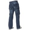 Mens Enzo New CARGO Combat Mid Washed Straight Leg Jeans