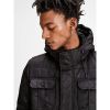 Jack & Jones Mens New Casual Will Hooded Puffer Winter Jacket Black