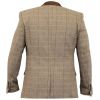 Cavani Mens New Baron Tweed Regular Fit Blazer Tan Check