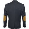 Cavani Mens New Konan Suede Elbow Patches Blazer Navy 