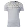 Crosshatch Casual Graphic V Neck T Shirt Harrison White