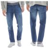 Crosshatch Mens New Wayne Two Slim Fit Jeans Mid Wash