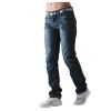 Crosshatch Mens Baltimore Straignt Leg Jeans Dark Used Look