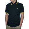 Fred Perry M1200 Twin Tipped Plain Polo Shirt Black
