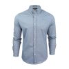 Crosshatch Mens Oxford Almond Cotton Shirt Sky Blue