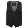 Cavani Mens Felix Plain Black Casual Waistcoat 