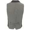 Cavani Walter Mens Check Herringbone Tweed Regular Fit Waistcoat Brown