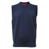 Farah Mens Stern Tank Top Vest Knitted V Neck Jumper Midnight Melange