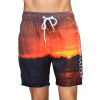 Crosshatch Mens Designer Shelford Swimming Trunks Photo Print Shorts Sunset