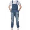 Enzo Mens Denim Dungarees Work Vintage Overalls Bib and Brace Black Blue Size 30 - 50