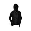 Shavlax Nylon 2 Layers Knitted Button Zip Up Hooded Black