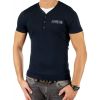 Jack & Jones Paven Split Neck T-Shirt Black Navy 