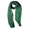Warrior Clothing Mod Vintage Tassled Scarf Mint Green Paisley