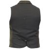 Cavani Mens Check Kalinka Vintage Smart Casual Waistcoat Olive