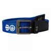Crosshatch Mens Branded Lineman Webbed Canvas Designer PU Nylon Belt Deep Azure