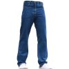 Mens Blue Circle Jeans Heavy Duty Workwear Basic Straight Regular Fit StoneWash Jeans 28-60
