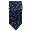 Warrior Mens Mod Style Blue Vintage Paisley Tie 1970s Look