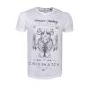 Crosshatch Mens Bones Designer Casual Skull T Shirt White