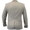 Cavani Check Herringbone Tweed Slim Fit Blazer Beige 