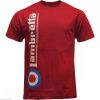 Vintage Retro Mens Side Logo T-Shirt Red