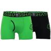 Crosshatch 2 Pack Brookster Branded Designer Boxer Trunks Underwear Green Black