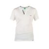 Alanzo Button Up Ribbed Fitted T-Shirt White