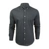 Crosshatch Mens Oxford Almond Cotton Shirt Black