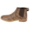 Voeut Mens Simon Ankle Leather Look Boots Brown 
