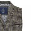 Cavani Walter Mens Check Herringbone Tweed Regular Fit Waistcoat Brown