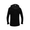 Shavlax Nylon 2 Layers Knitted Button Zip Up Hooded Black