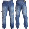 Mens Crosshatch New CARGO Combat Light Washed Straight Leg Jeans
