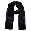 Warrior Clothing Mod Vintage Tassled Scarf Black Polka Dot