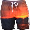 Crosshatch Mens Designer Shelford Swimming Trunks Photo Print Shorts Sunset