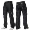 Mens Enzo New CARGO Combat Dark Washed Straight Leg Jeans