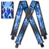 Brimarc Mens Heavy Duty Blue Flames Braces Trouser Belt Suspender 2" 50mm Wide