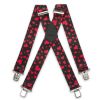 Brimarc Mens Heavy Duty Red Love Hearts Braces Trouser Belt Suspender 2" 50mm Wide