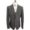 Cavani Walter Mens Check Herringbone Tweed Regular Fit Blazer Grey