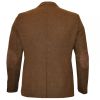 Cavani Designer Argyle Large Size Herringbone Tweed Check Blazer Brown