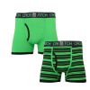 Crosshatch 2 Pack Deckster Branded Designer Boxer Trunks Underwear Green