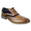 Cavani Ethan Real Leather Tan Navy Gatesby Brogues Casual Designer Retro Shoes