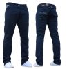 Enzo Mens New EZ329 Regular Fit Straight Leg Jeans Coated Navy Jeans