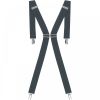 Threads Mens Heavy Duty Dark Grey Braces Trouser Belt Suspender 1.5" 35mm Wide