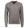 Farah Stern Knitted V Neck Jumper Grey Melange