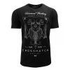 Crosshatch Mens Bones Designer Casual Skull T Shirt Black