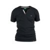 Duke Mens Alanzo Button Up Ribbed Fitted T-Shirt Black